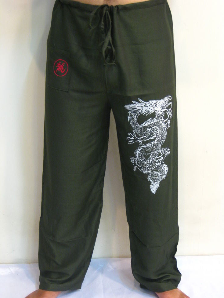 Unisex Green Thai Unisex The Dragon Pants