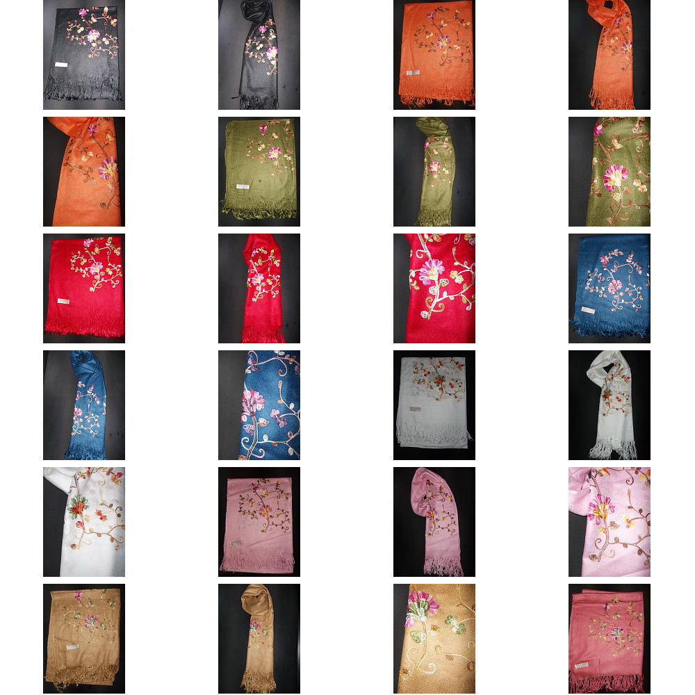 Unisex Floral Pashmina Scarves / Assorted Set of 20 pc Accessory