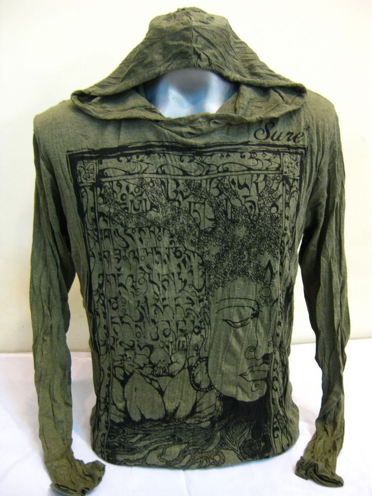 Unisex Green Sanskrit Buddha Hoodie