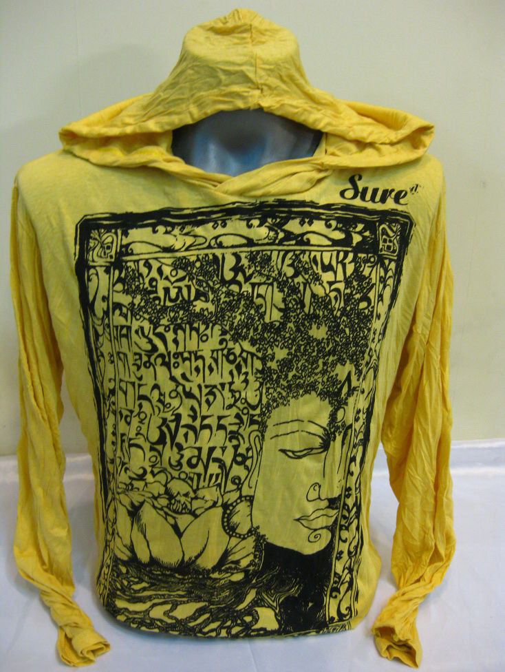 Unisex Yellow Sanskrit Buddha Hoodie