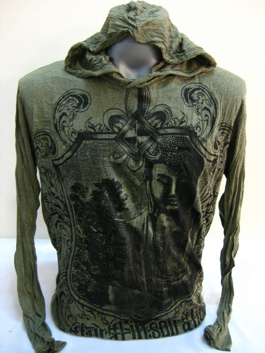 Unisex Green Antique Buddha Hoodie