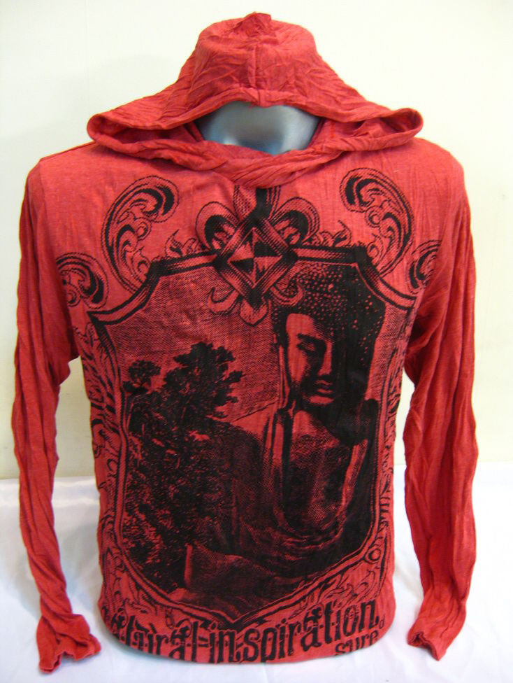 Unisex Red Antique Buddha Hoodie