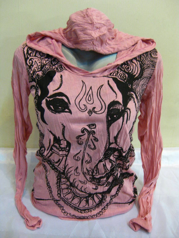 Unisex Pink Big Face Ganesh Hoodie