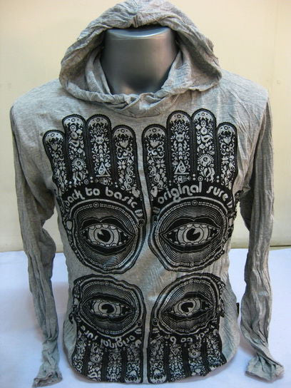 Unisex Gray Four Hands Hoodie