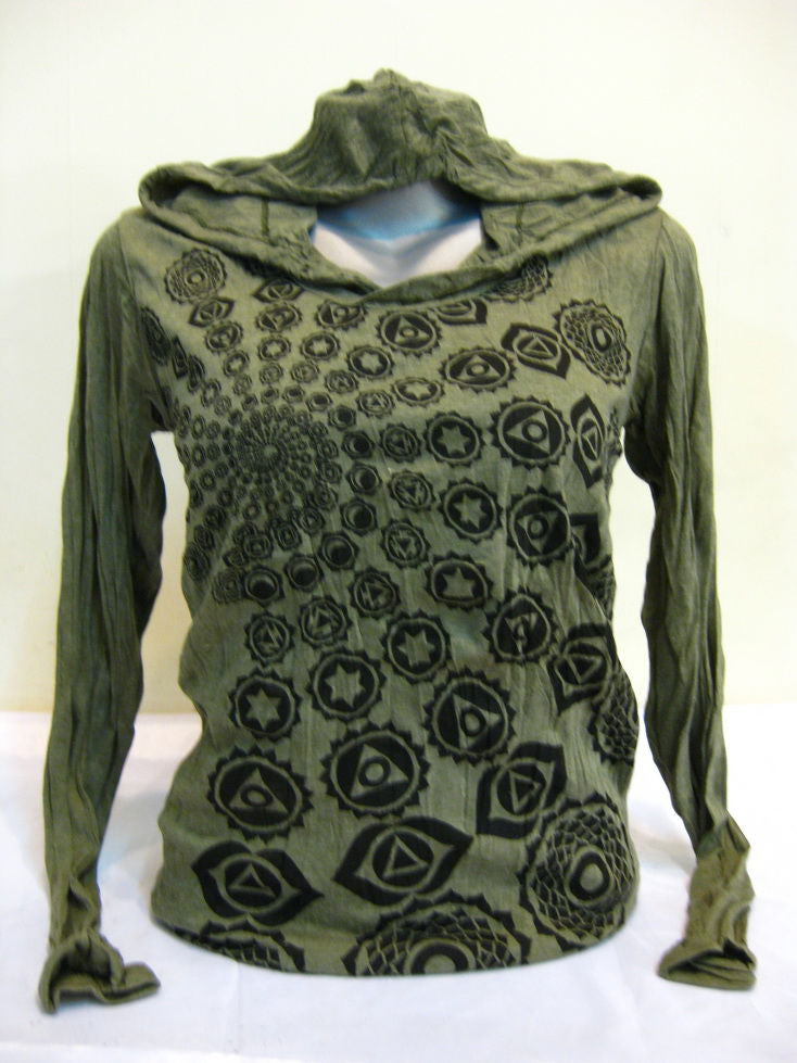 Unisex Green Chakra Fractal Hoodie