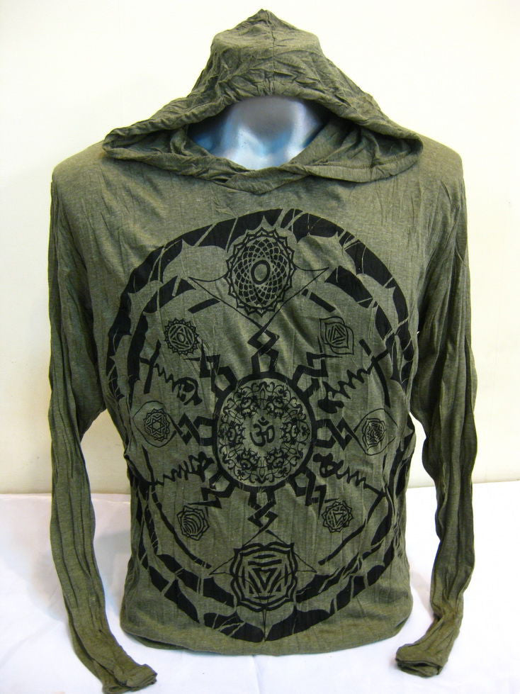 Unisex Green Chakra Ohm Mandala Hoodie