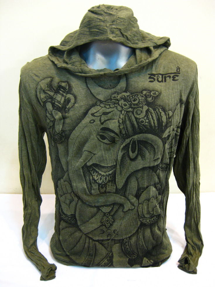 Unisex Green Sitting Ganesh Hoodie