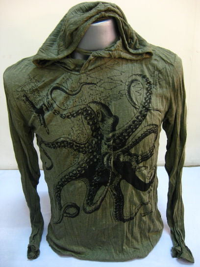 Unisex Green Octopus Hoodie