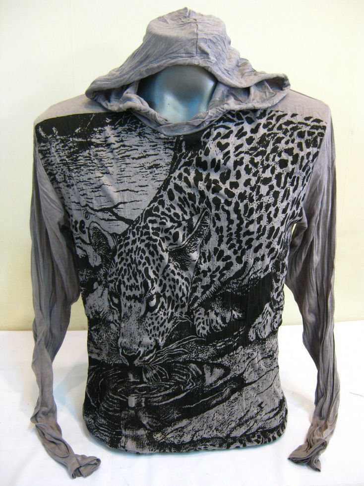 Unisex Gray Leopard Hoodie