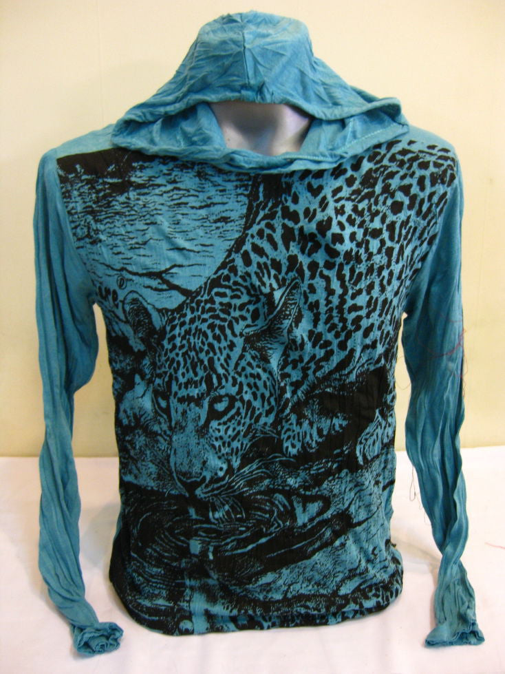 Unisex Turquoise Leopard Hoodie