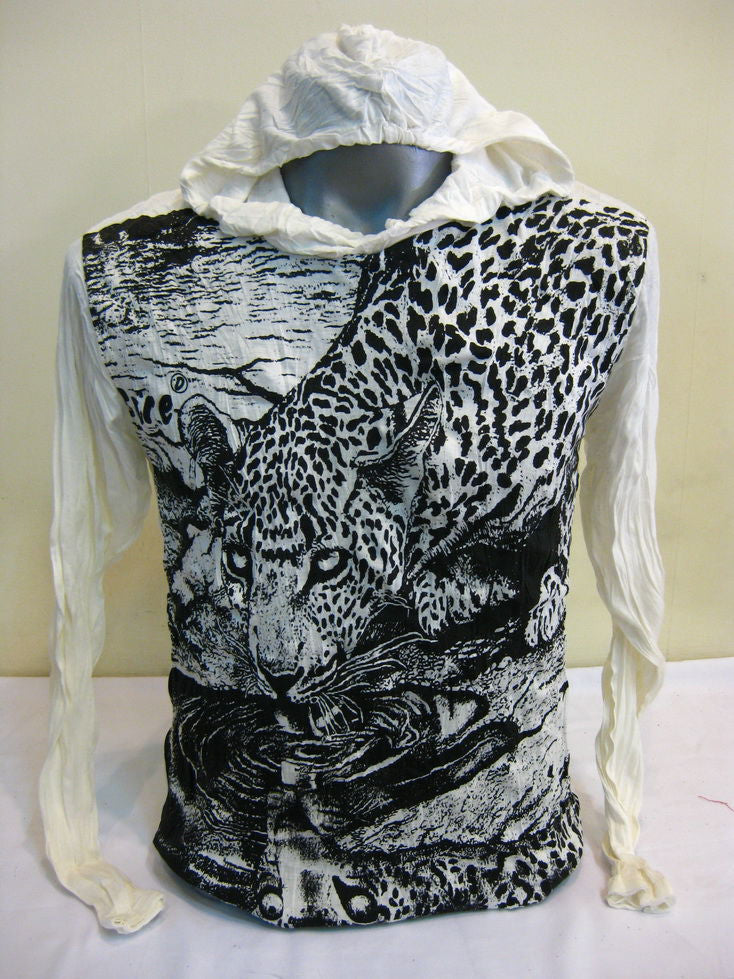 Unisex White Leopard Hoodie