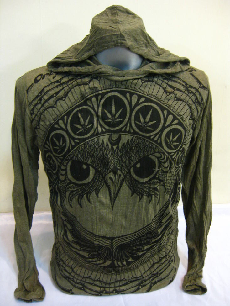 Unisex Green Weed Owl Hoodie
