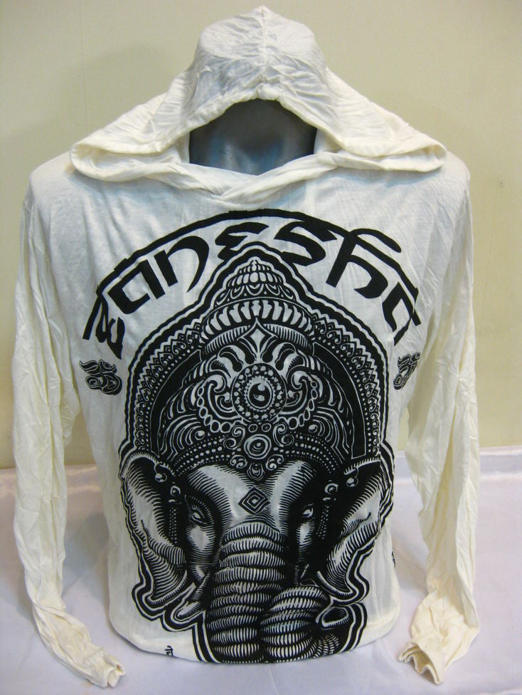 Unisex White Avatar Ganesh Hoodie