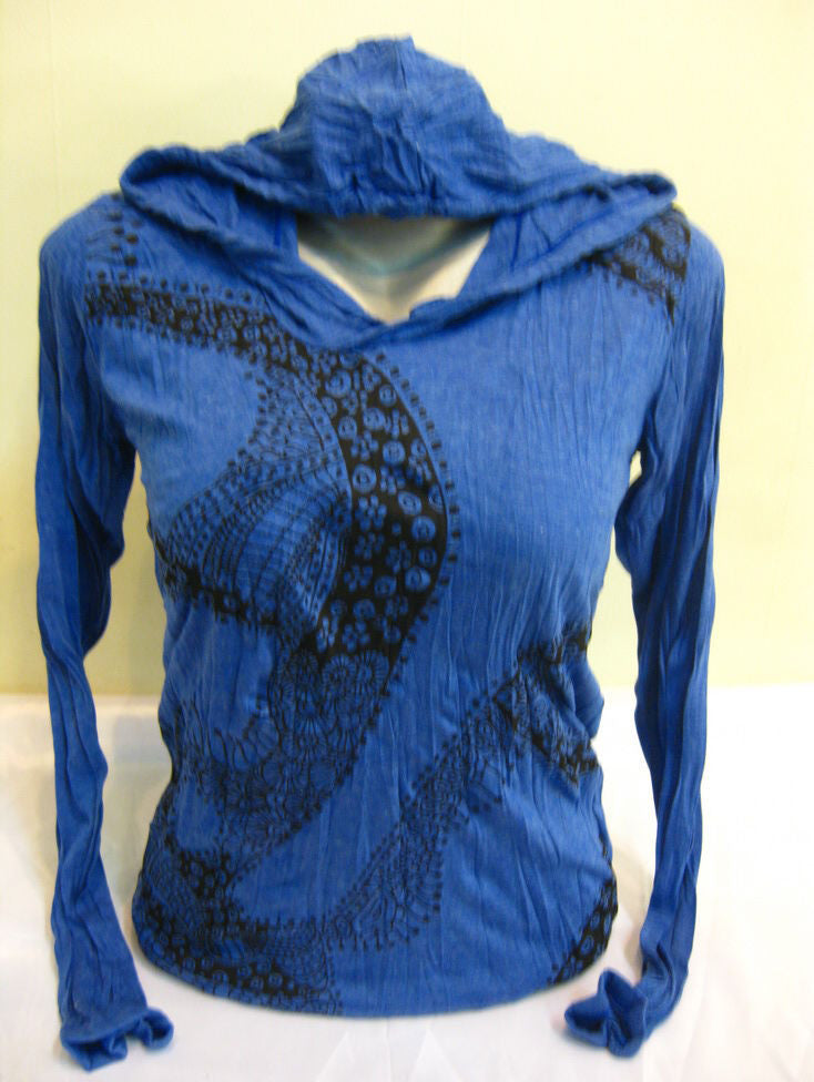 Unisex Blue Beautiful Buddha Face Hoodie