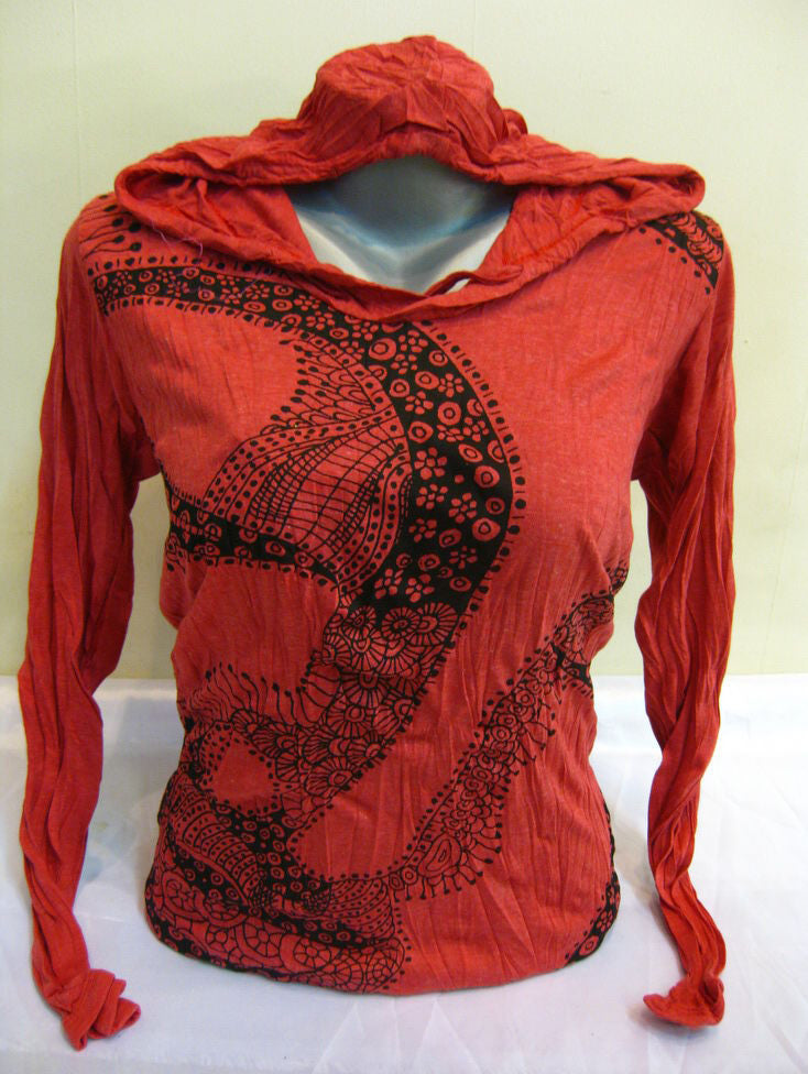 Unisex Red Beautiful Buddha Face Hoodie