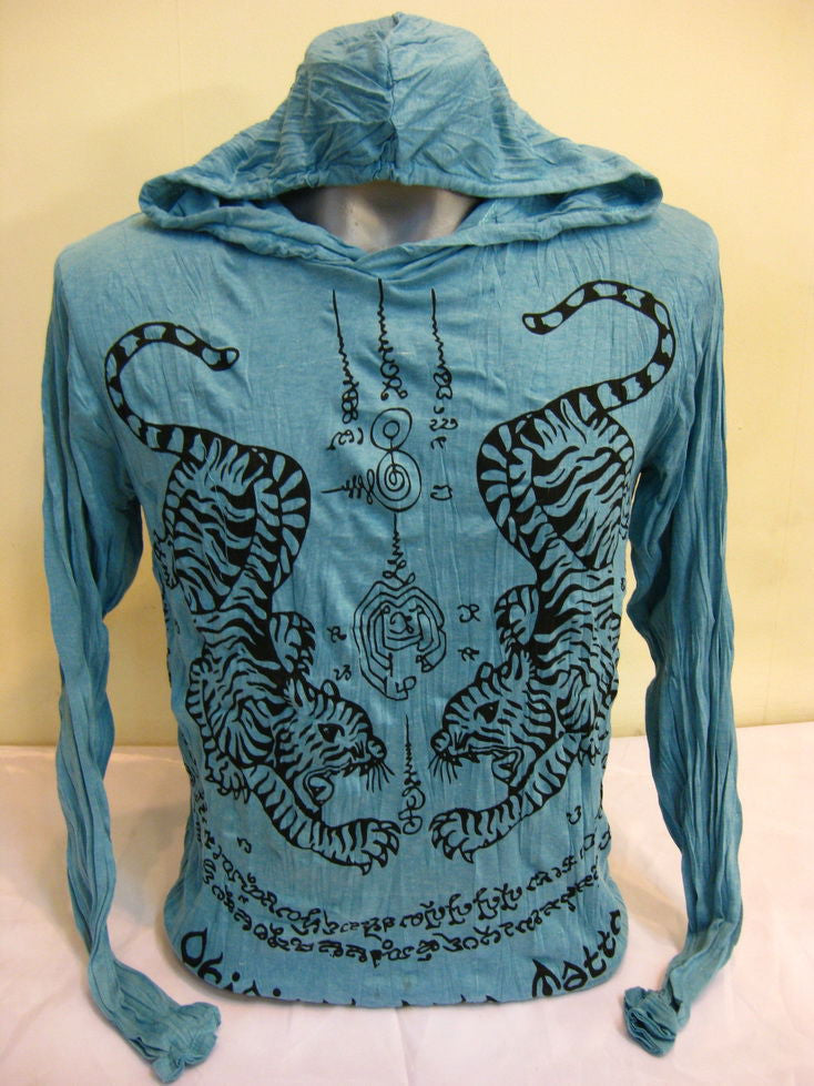 Unisex Turquoise Thai Tattoo Hoodie