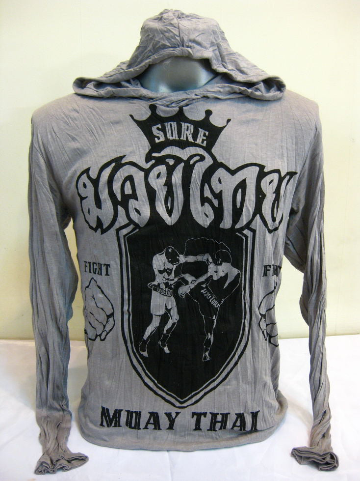 Unisex Gray Muay Thai Hoodie