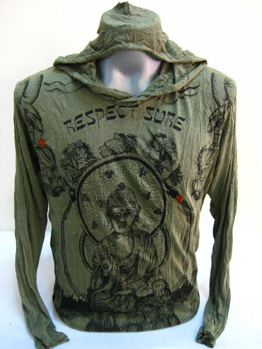 Unisex Green Buddha Respect Hoodie