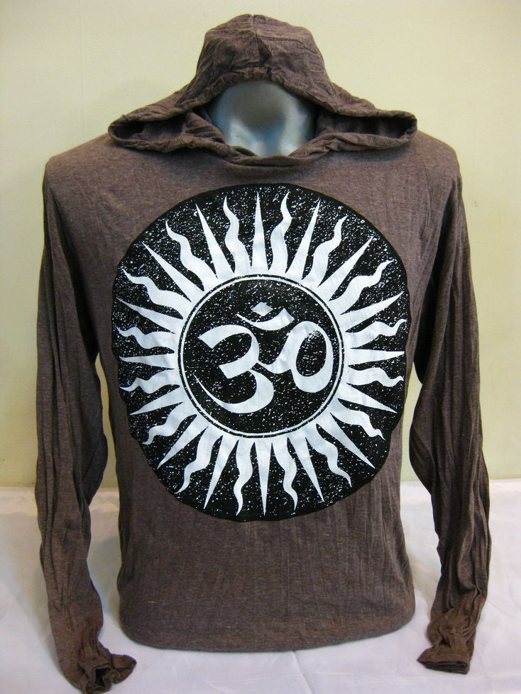 Unisex White on Brown Ohm Burst Hoodie