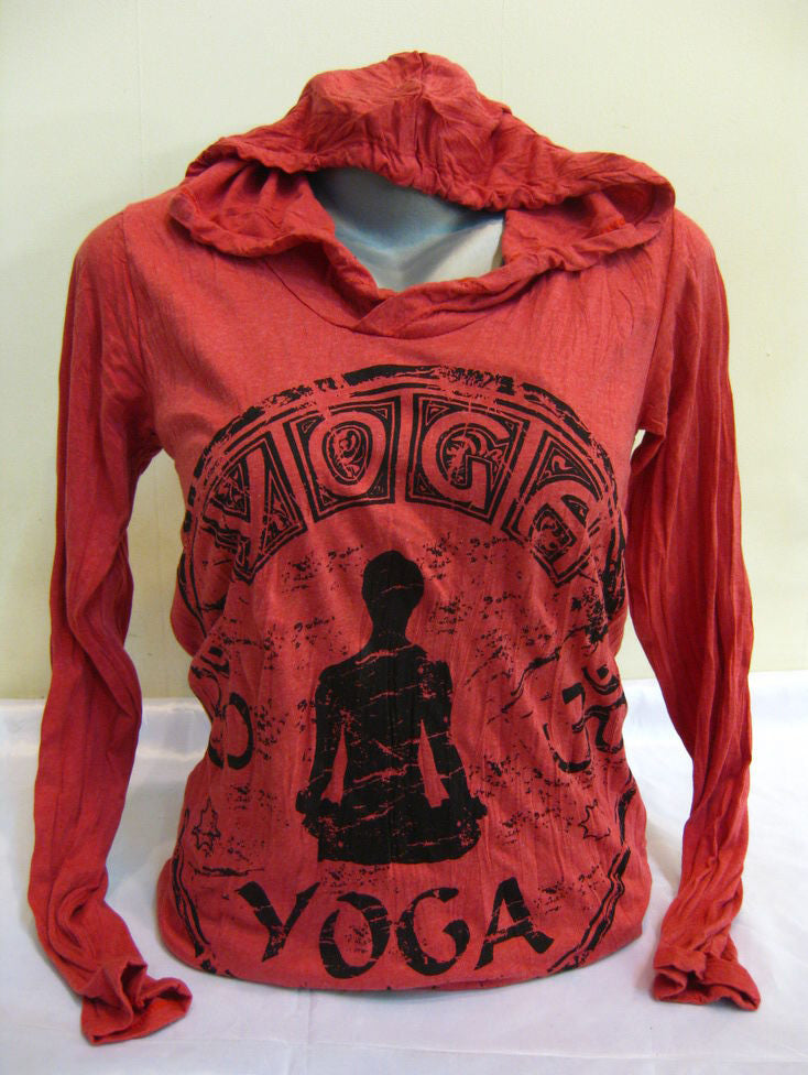 Unisex Red Infinitee Yoga Stamp Hoodie