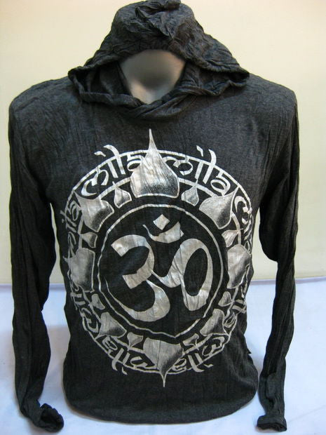 Unisex Silver on Black Infinitee Ohm Hoodie