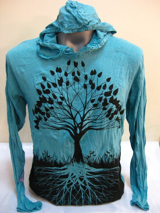 Unisex Turquoise Tree of Life Hoodie