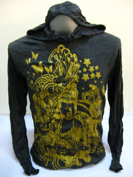 Unisex Gold on Black Buddha Dream Hoodie