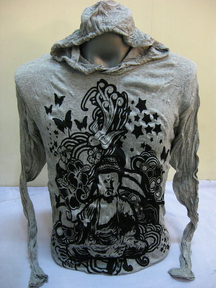Unisex Gray Buddha Dream Hoodie