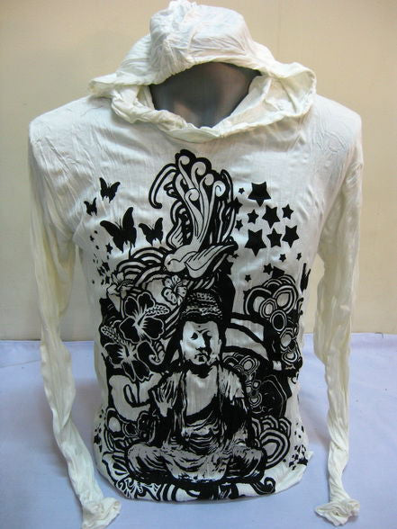 Unisex White Buddha Dream Hoodie