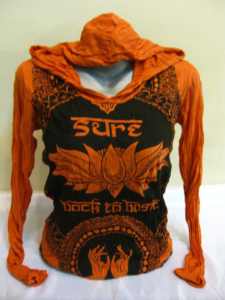 Unisex Orange Lotus Mudra Hoodie