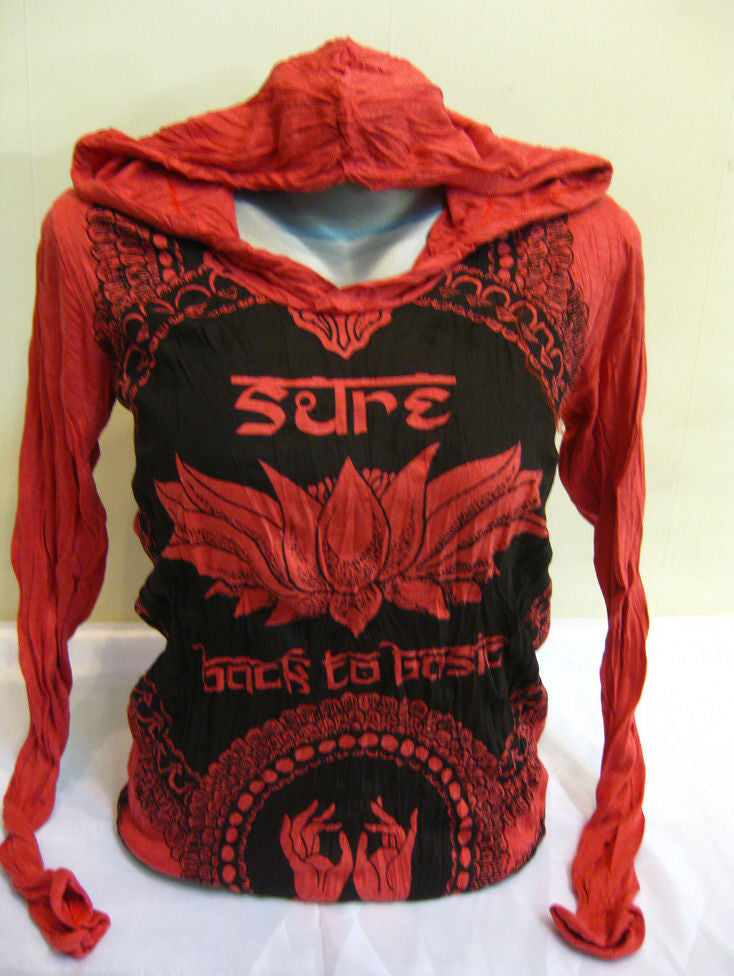 Unisex Red Lotus Mudra Hoodie