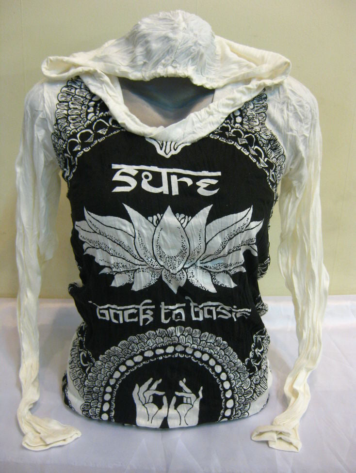 Unisex White Lotus Mudra Hoodie