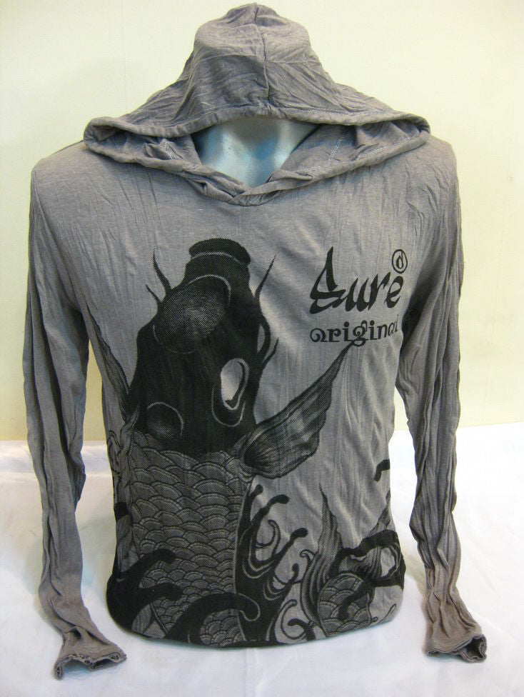 Unisex Gray Koi Fish Hoodie