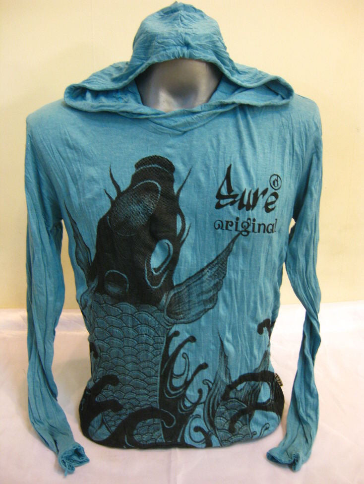 Unisex Turquoise Koi Fish Hoodie