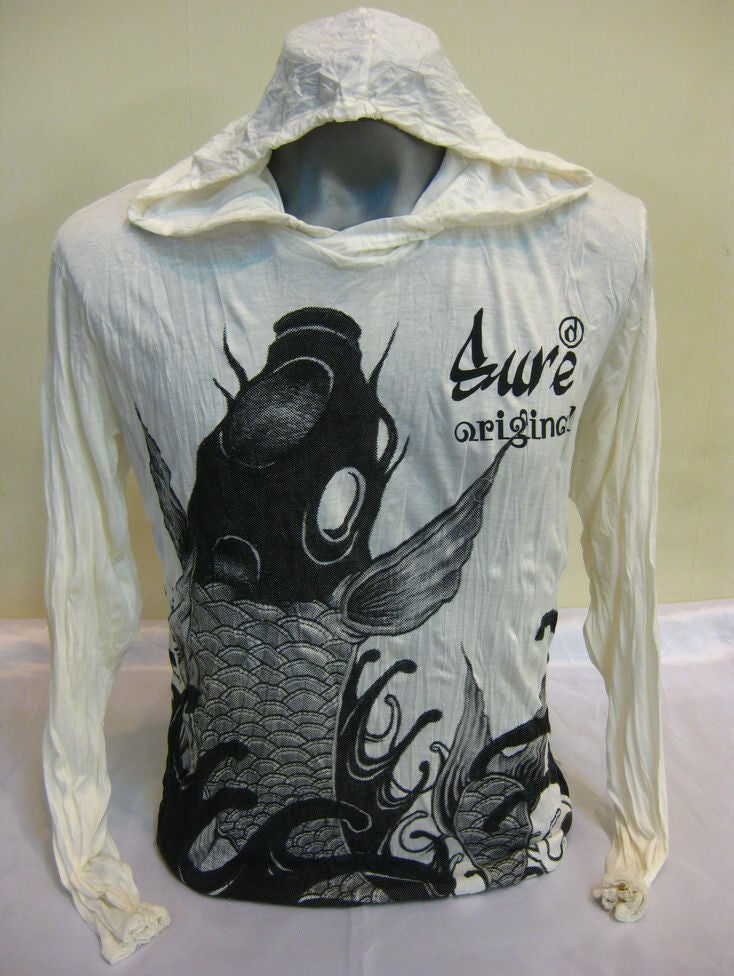 Unisex White Koi Fish Hoodie