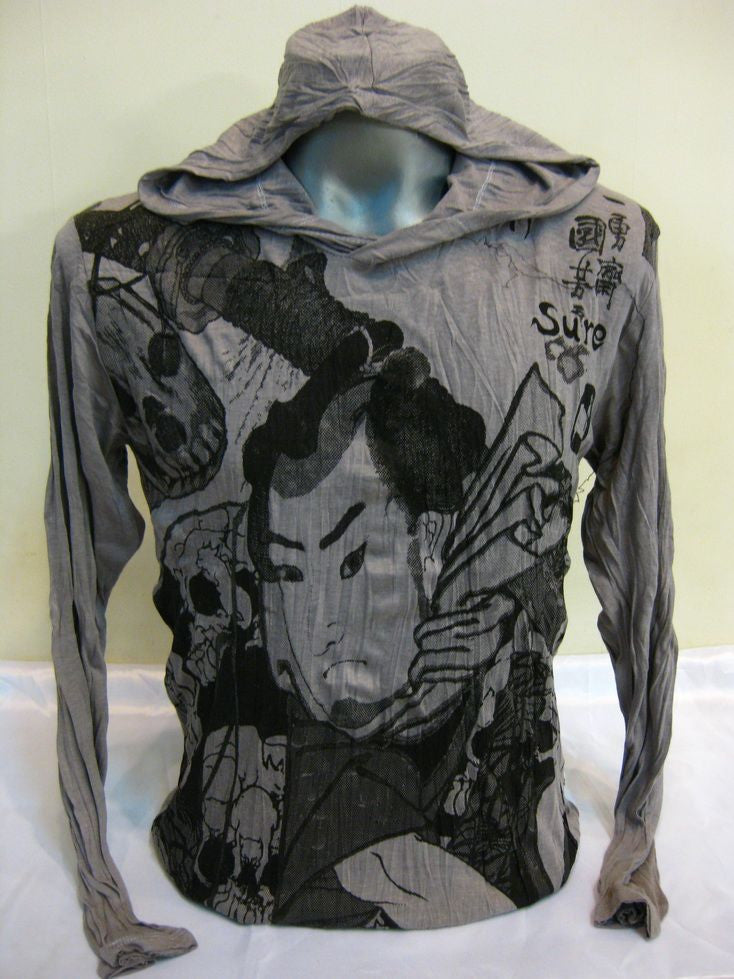 Unisex Gray Samurai Hoodie