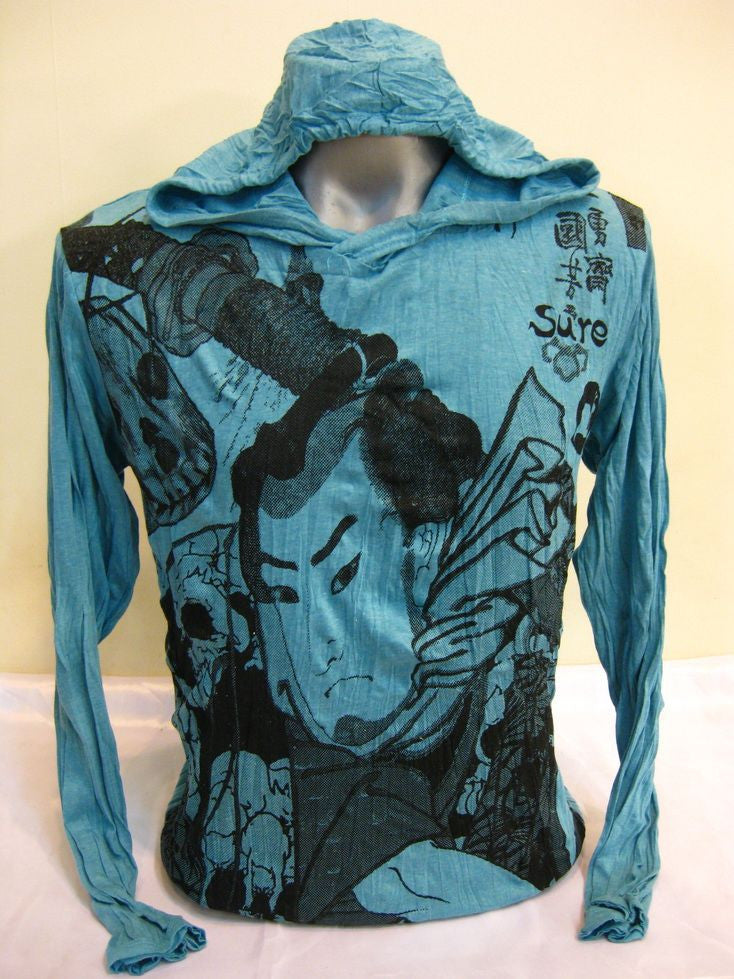 Unisex Turquoise Samurai Hoodie