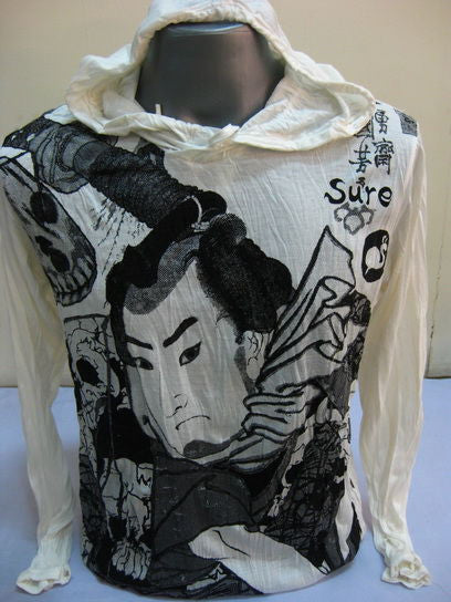 Unisex White Samurai Hoodie