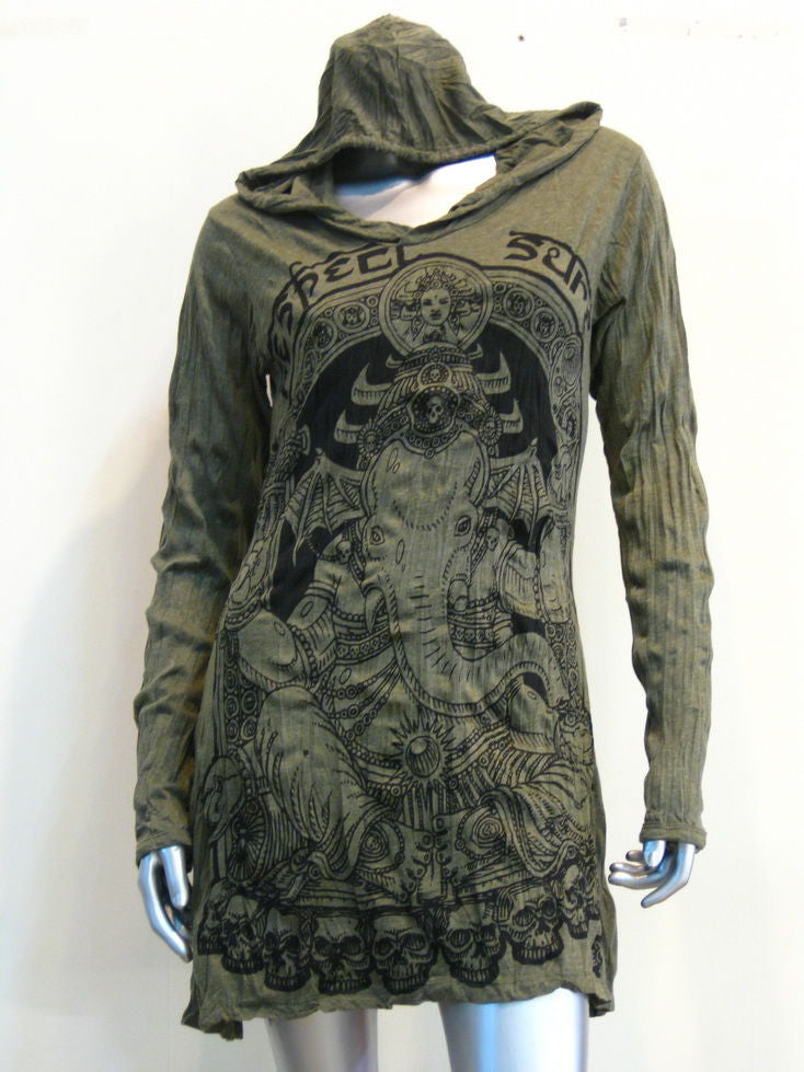 Womens Green Batman Ganesh Hoodie Dress