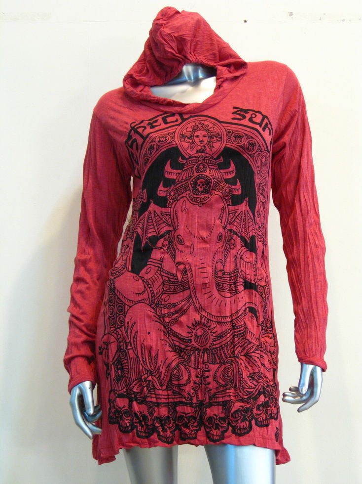 Womens Red Batman Ganesh Hoodie Dress