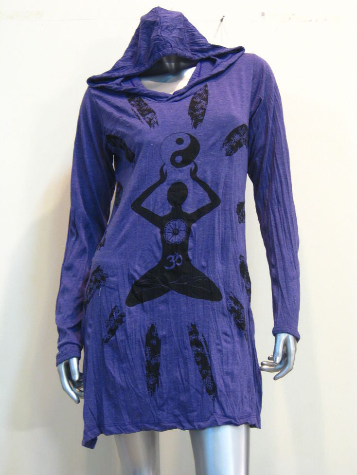 Womens Grape Yin Yang Yoga Hoodie Dress