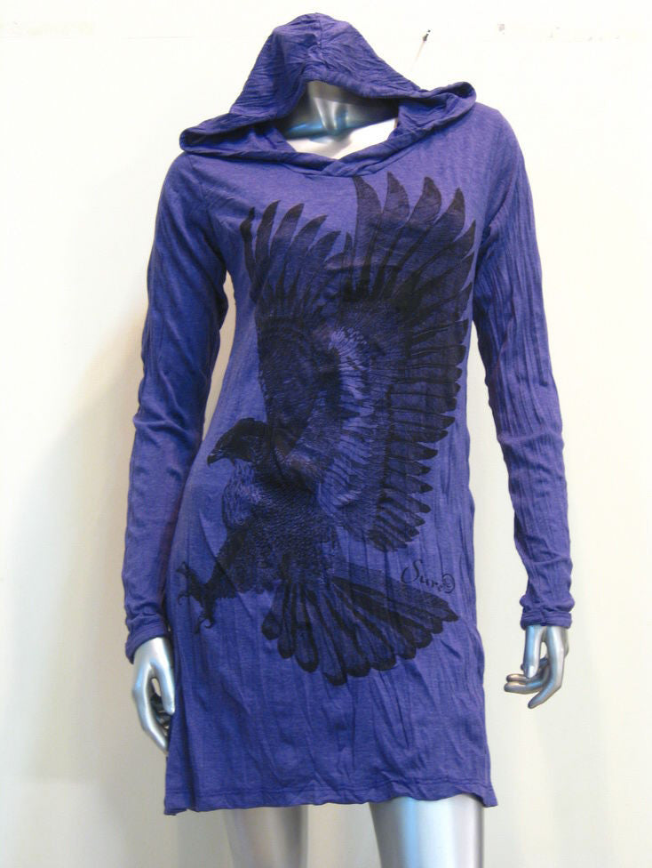 Womens Grape Eagle Hoodie Dress