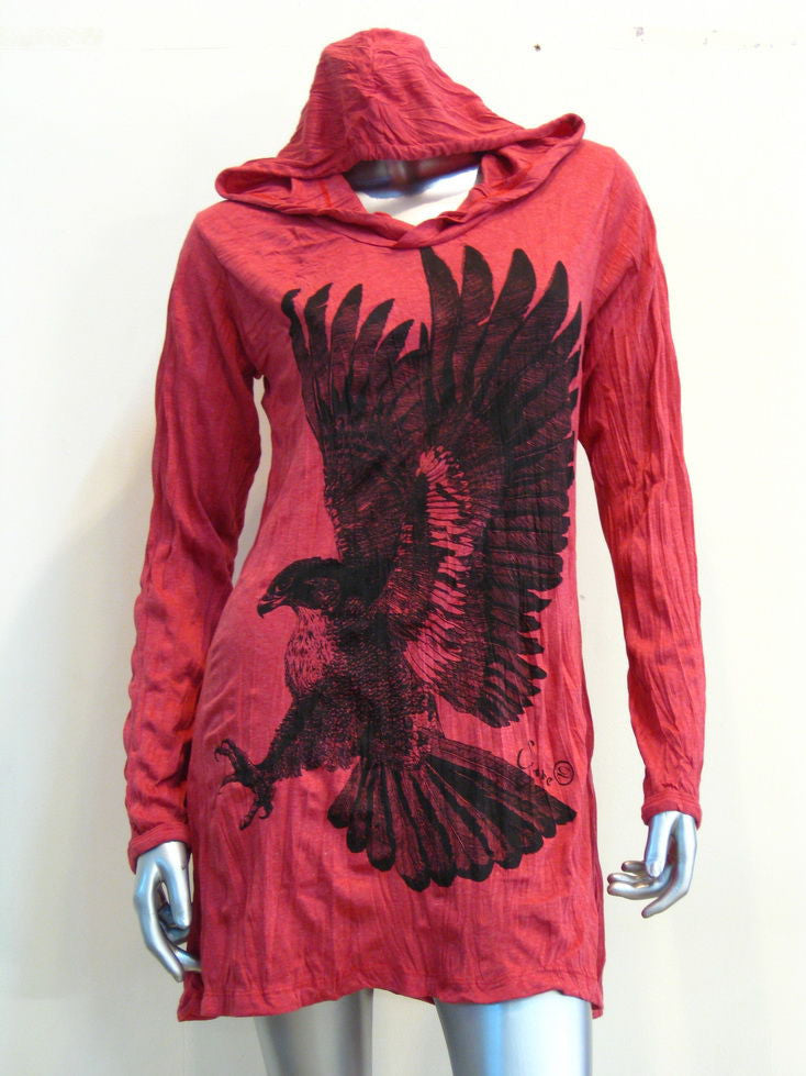 Womens Red Eagle Hoodie Dress