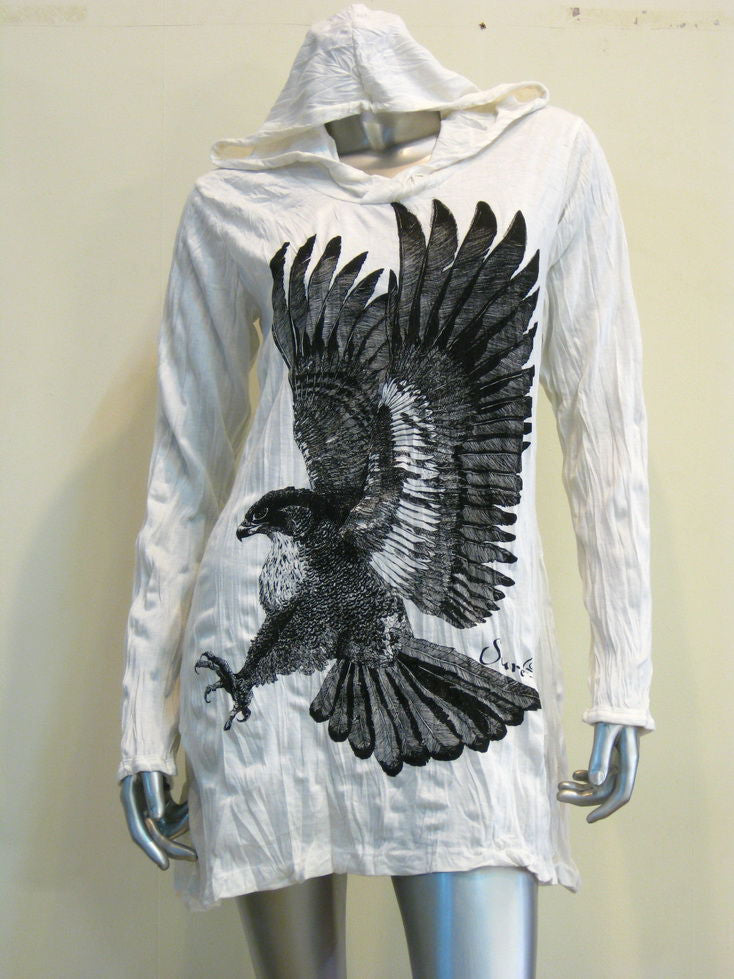 Womens White Eagle Hoodie Dress