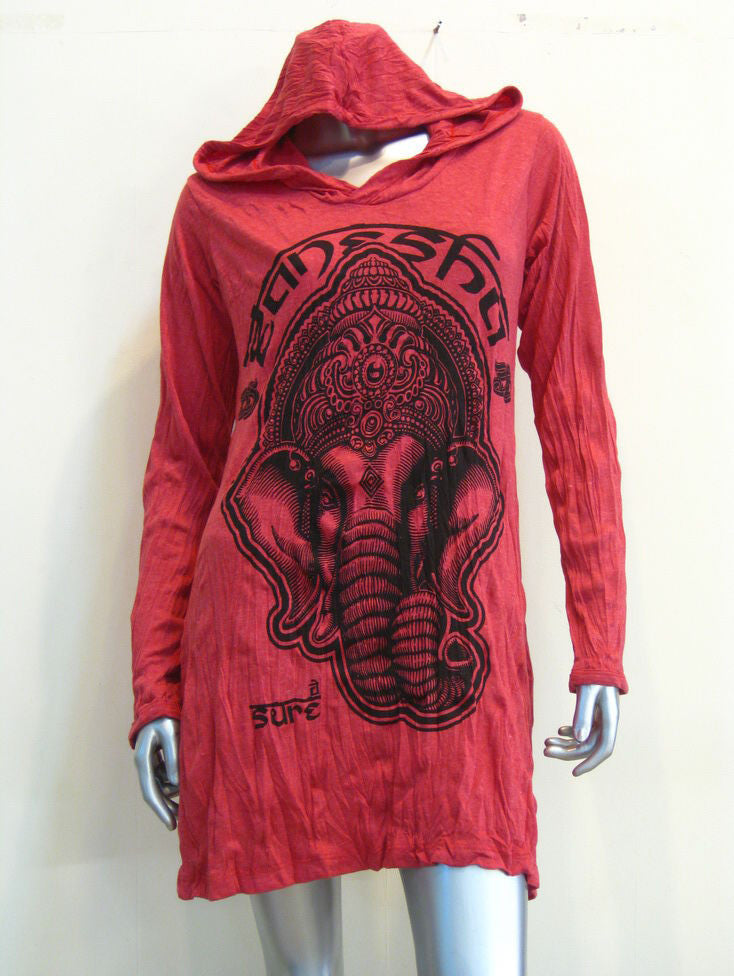 Womens Red Avatar Ganesh Hoodie Dress