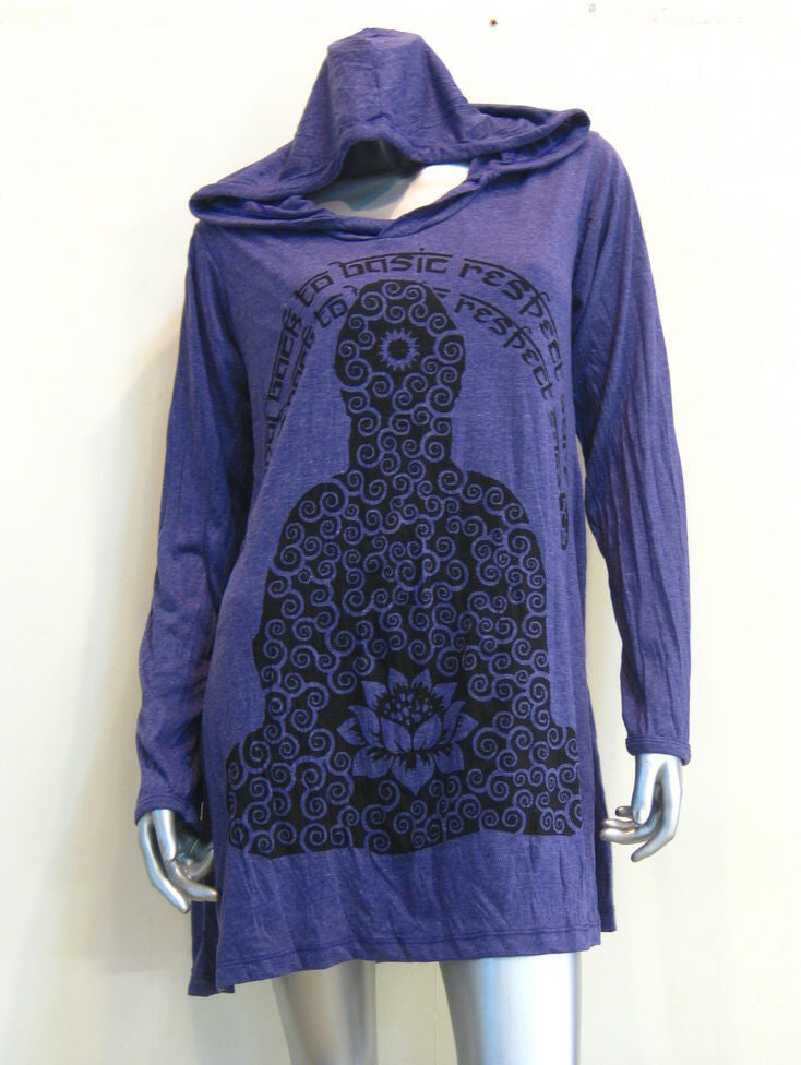 Womens Grape Lotus Meditation Hoodie Dress