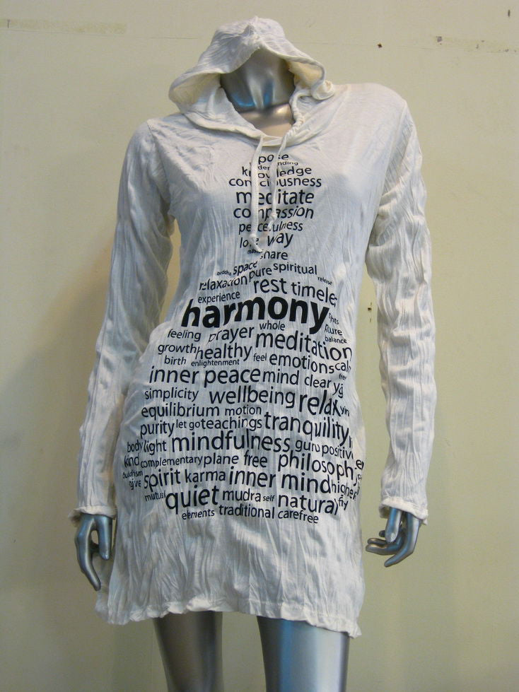 Womens White Harmony Hoodie Dress