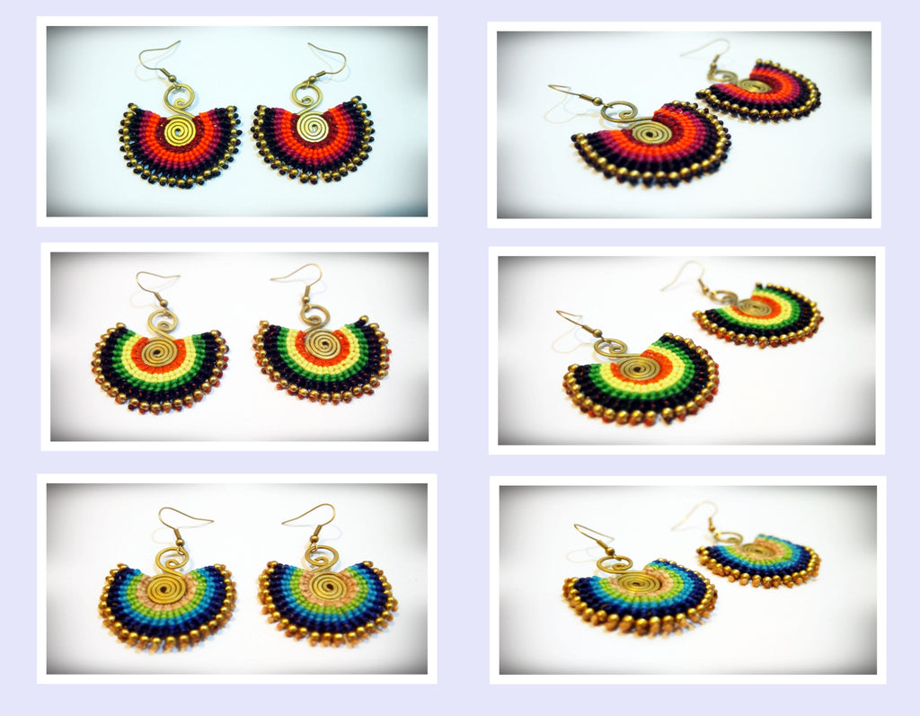 Womens Hill Tribe String Earrings #1 / Assorted Set of 20 pc Earrings