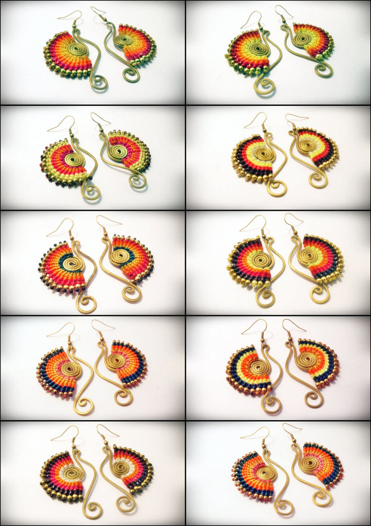 Womens Hill Tribe String Earrings #2 /Assorted Set of 20 pc Earrings