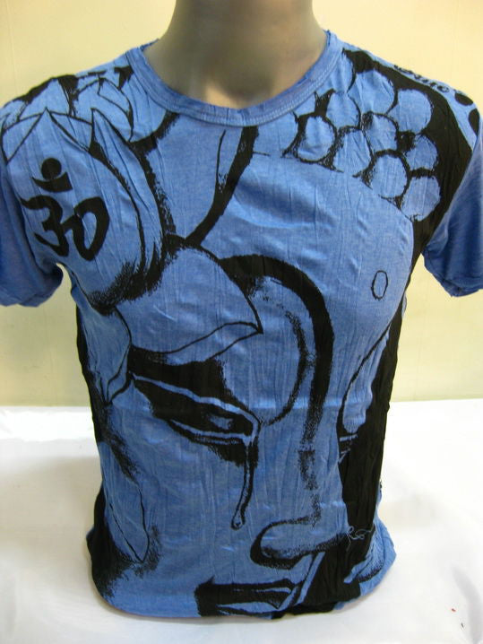 Mens Blue Crying Buddha T-Shirt